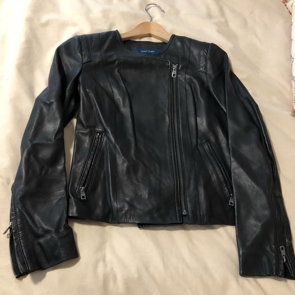 Brand new leather moto jacket
